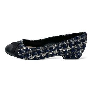 Charles &‎ Keith Textured Ribbon Fabric Ballet Flat Pumps Cap Toe Sz 5.5